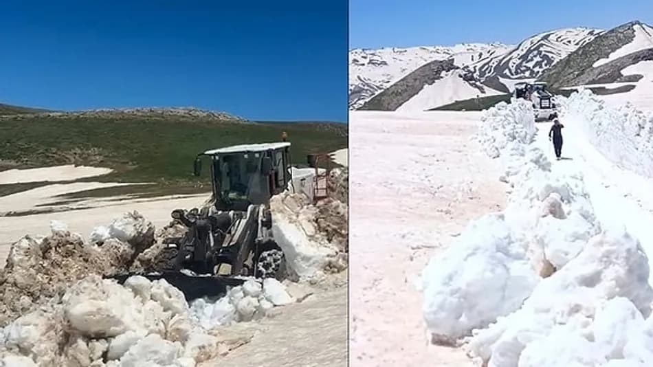 Hakkari’de Haziran Ayında Kar 3 Metreyi Buldu